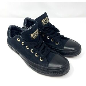 Converse CTAS Madison Low Triple Black/Gold Women Size 8 "Black Mason"